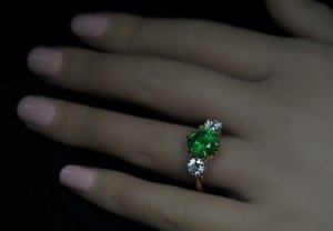 Russian demantoid rings