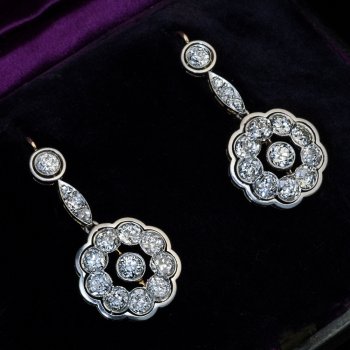 Antique Edwardian era diamond dangle earrings