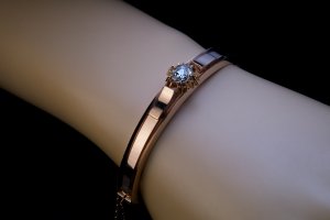 Gold and diamond antique bangle