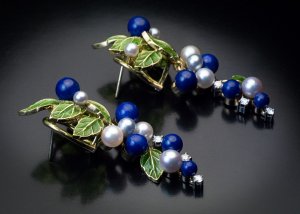 plique a jour enamel earrings