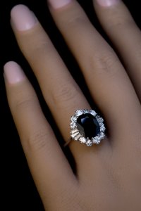 Vintage sapphire diamond engagement ring