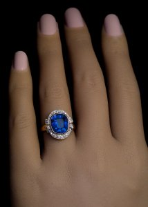Kashmir sapphire engagement ring