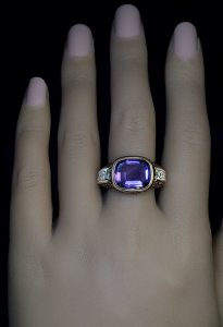 Antique amethyst mens ring