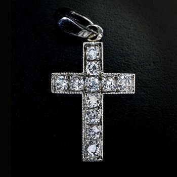 Art Deco vintage diamond cross pendant