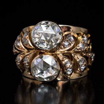 Antique rose cut diamond ring