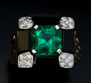 Art Deco Colombian emerald ring