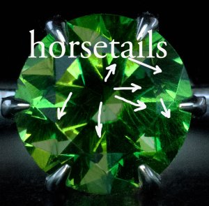 Demantoid horsetails
