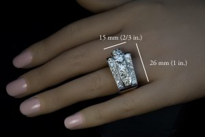 Vintage diamond Modernist ring