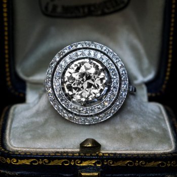 Art Deco antique diamond platinum engagement ring