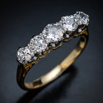 Antique diamond five stone ring