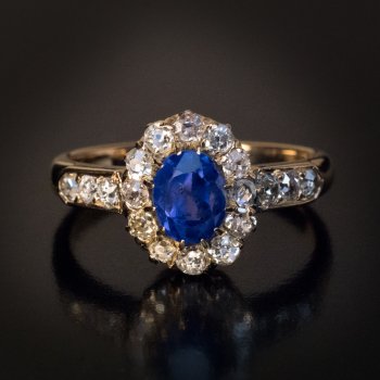 Antique sapphire and diamond ring