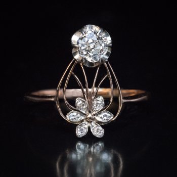 Art Nouveau antique diamond ring