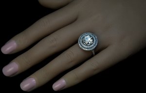Art Deco diamond platinum engagement ring
