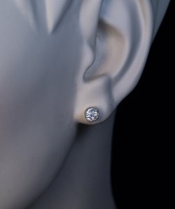 Old mine cut diamond stud earrings