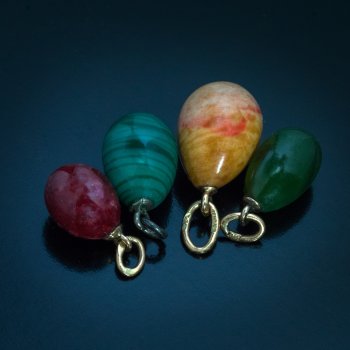 Antique Russian miniature egg pendants for sale