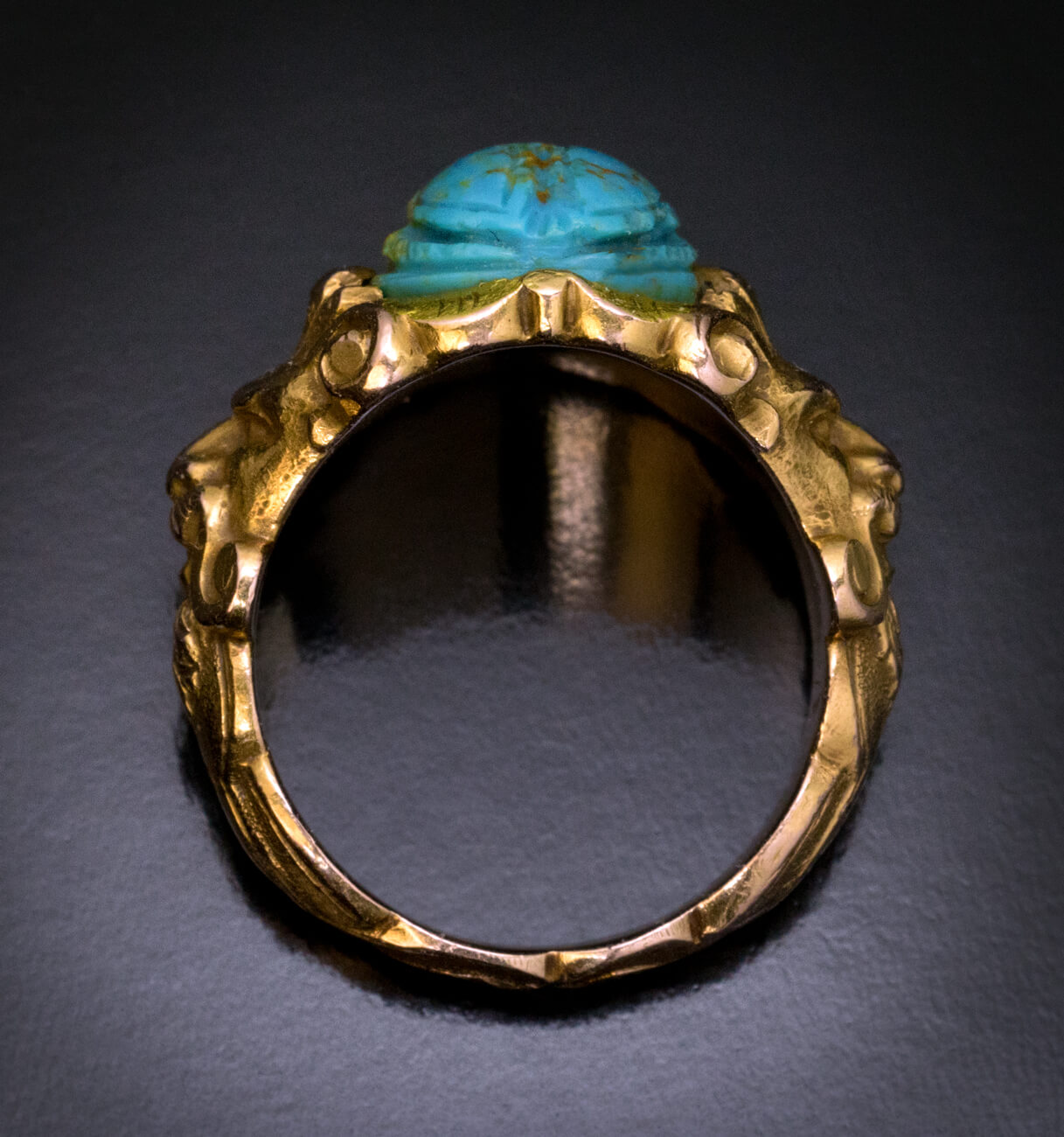 Fabergé Yellow Gold Turquoise Egg Ring - SCOPELLITI 1887