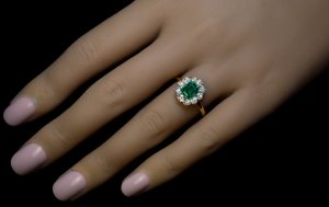 Antique emerald and diamond ring