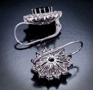 Vintage sapphire and diamond earrings