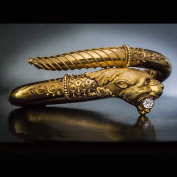 Antique ancient Greek revival gold bangle bracelet