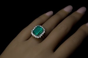 Vintage emerald engagement ring