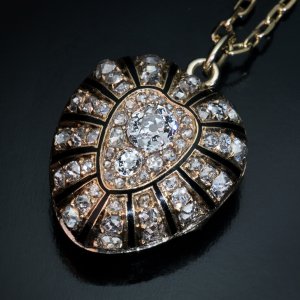 Antique heart shape locket pendant