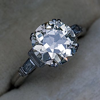 Art Deco Old European cut diamond engagement ring