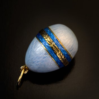 Faberge guilloche enamel miniature egg pendant