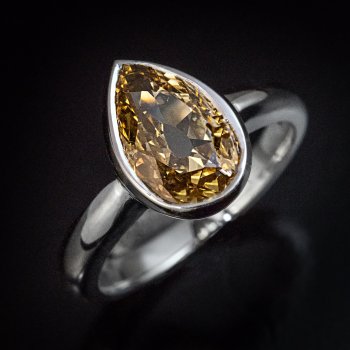 1.53 ct fancy color antique diamond ring