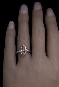 Antique pear shape fancy diamond ring