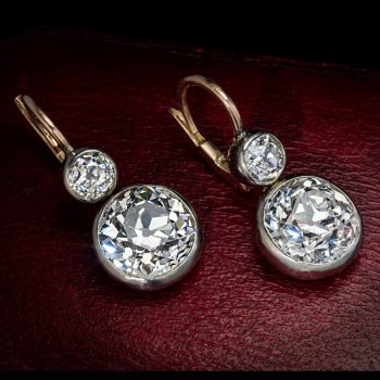 7.88 cts antique diamond earrings