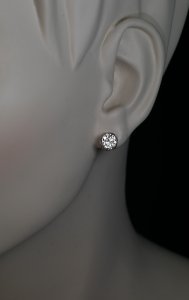 Vintage 2.36 ct solitaire diamond earrings