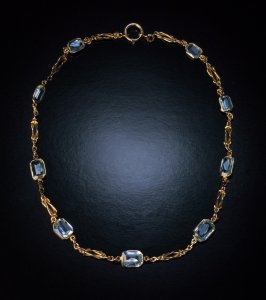 Antique aquamarine necklace