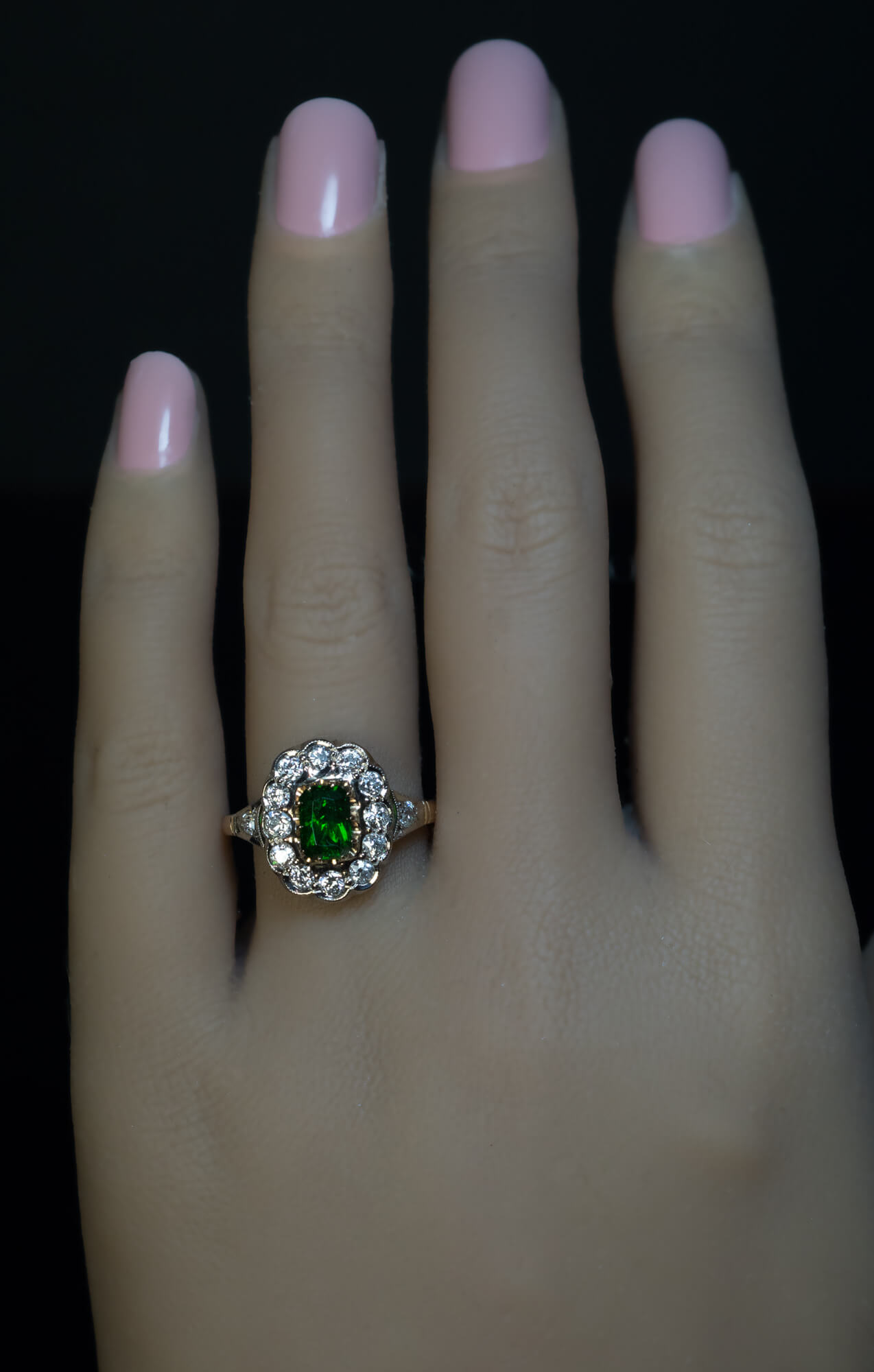Vintage Russian Demantoid Diamond Engagement Ring Ref: 897087 - Antique ...