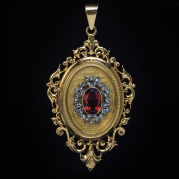 Antique French locket pendant in Renaissance Revival style