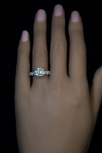2.90 ct transitional cut diamond engagement ring