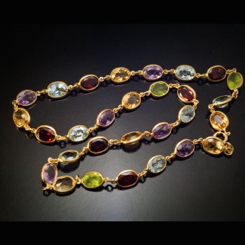 Multi colored gemstone necklace