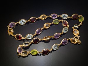 Multi colored gemstone necklace
