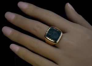 Antique bloodstone signet ring
