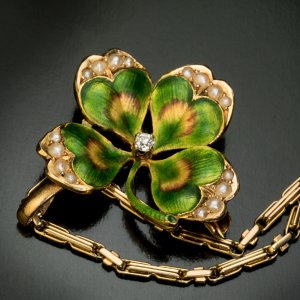 Antique enamel flower