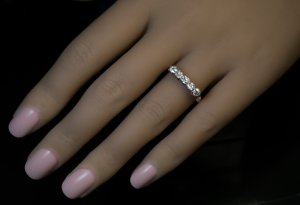 antique old mine diamond five stone ring
