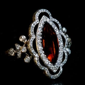 Antique Victorian garnet and diamond ring