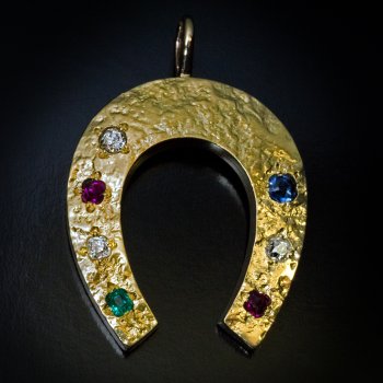 antique horseshoe pendant