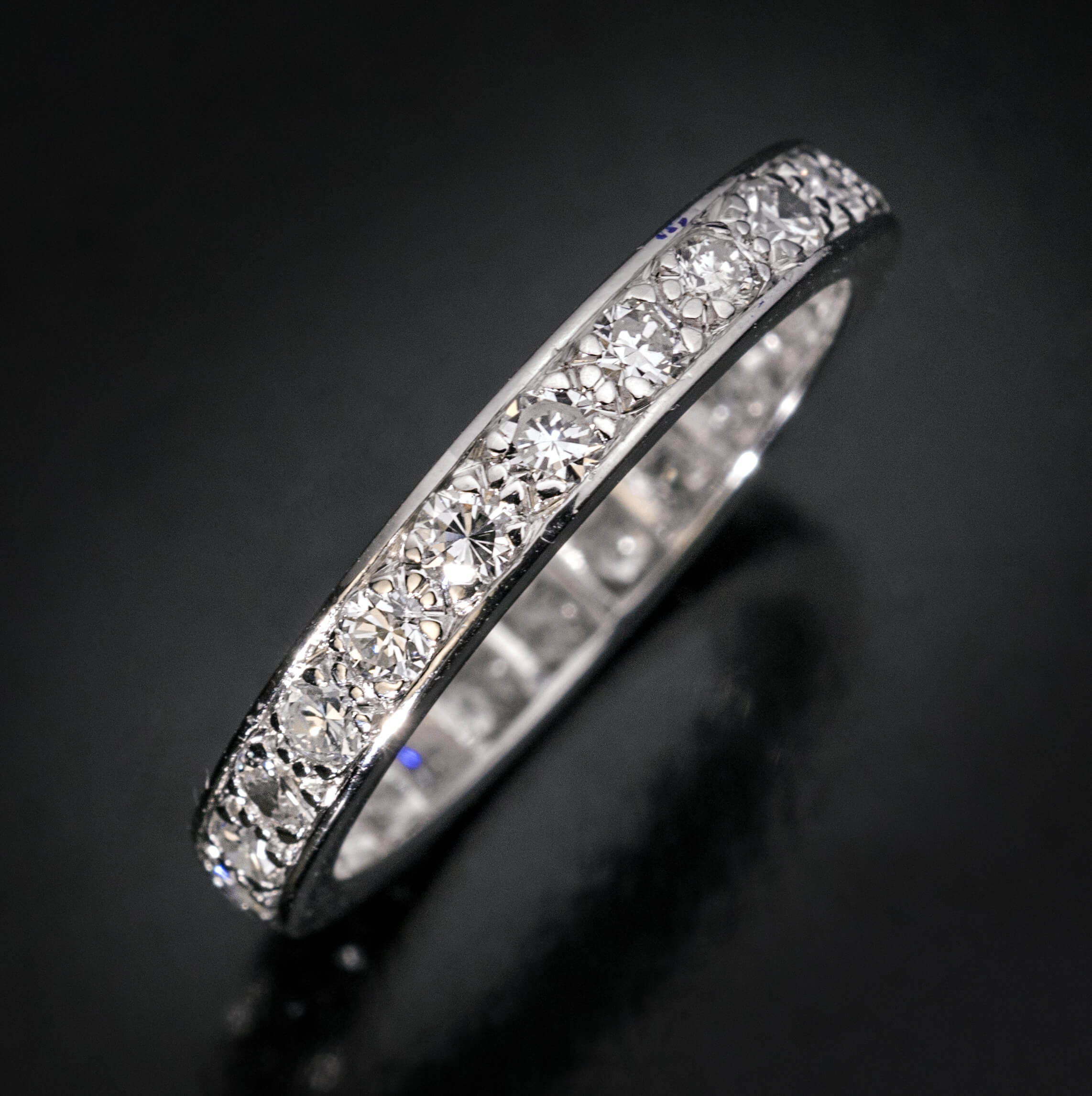 Vintage French Diamond Platinum Eternity Ring Ref: 471382 - Antique ...