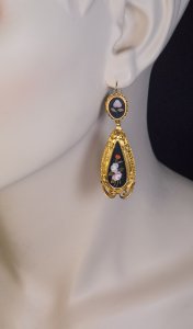 pietra dura earrings for sale