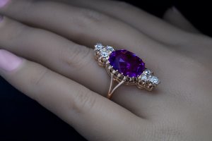 Russian Siberian amethyst ring