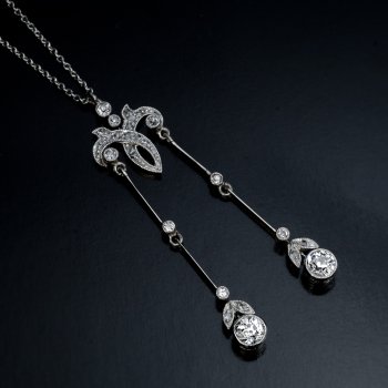 Belle Epoque antique diamond negligee necklace