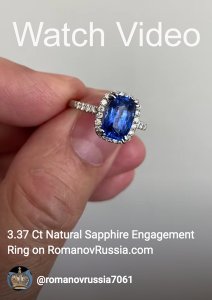 Natural sapphire engagement ring