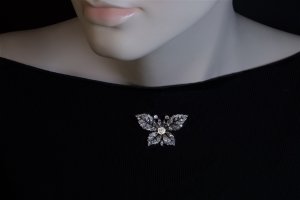 Antique diamond butterfly brooch