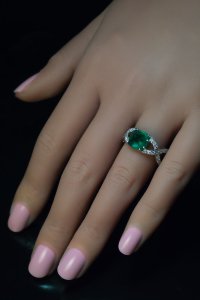 Zambia emerald ring
