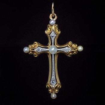 Antique French cross pendant